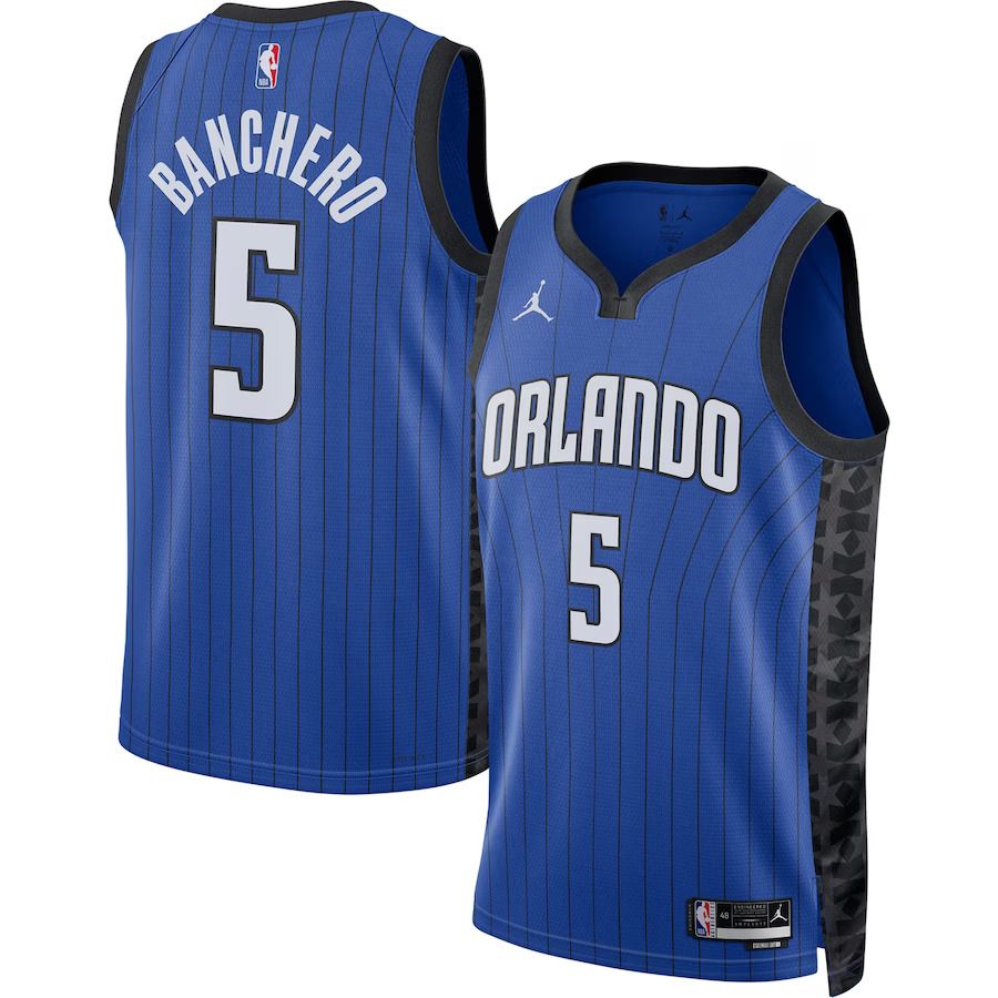 Men Orlando Magic #5 Paolo Banchero Jordan Brand Blue 2022-23 Statement Edition Swingman NBA Jersey
